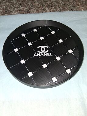Designer inspired  Black Round Decorative Tray.New